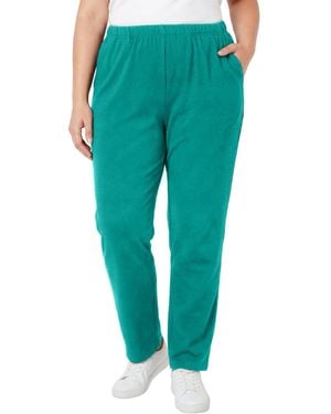 Woman Within Plus Size Within 7-day Knit Straight-leg Pull-on Pants - Green