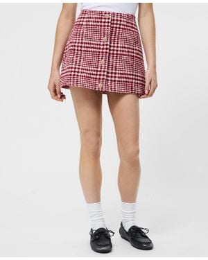 French Connection Checkered A-line Mini Skirt - Pink