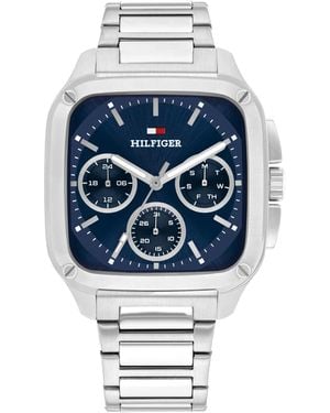 Tommy Hilfiger Multifunction Silver Tone Stainless Steel Bracelet Watch - Blue