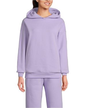 Lands' End Serious Sweats Oversized Long Sleeve Hoodie Sweatshirt - Purple