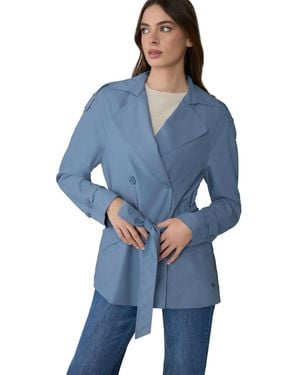 SOIA & KYO Medina Relaxed-fit Double-breasted Trench Coat - Blue