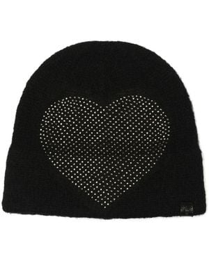 Kurt Geiger Hotfix Drench Heart Beanie - Black
