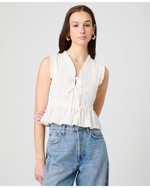 French Connection V-neck Tie-front Top - Blue
