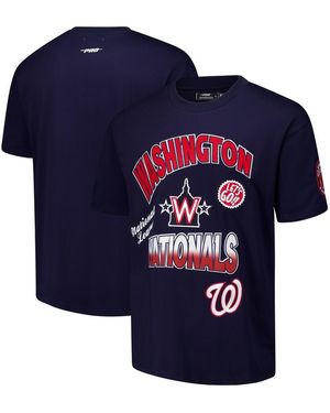 Pro Standard Washington Nationals Turn It Up Dropped Shoulder T-shirt - Blue