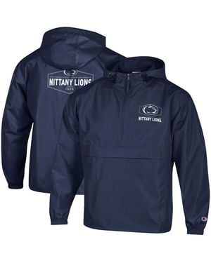 Champion Penn State Nittany Lions Delay Packable Half-zip Jacket - Blue