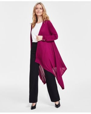 INC International Concepts Waterfall Cardigan - Pink