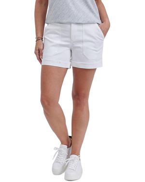 Democracy Petite High-rise Elastic Waistband Shorts - White