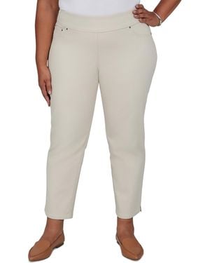 Ruby Rd. Plus Size Pull-on Cotton-blend Cropped-ankle Pants - Natural
