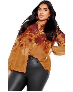 Avenue Iris Placement Shirt - Orange