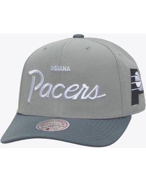 Mitchell & Ness Gray Indiana Pacers Thunderstorm Head Coach Pro Crown Snapback Hat