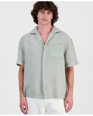 BOSS Hugo By Exolino Short-sleeve Linen Shirt - Gray