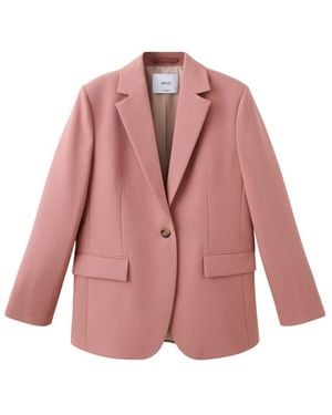 Mango Belted Straight-silhouette Blazer - Pink