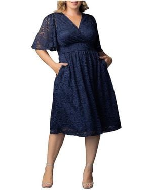 Kiyonna Plus Size Fable Lace Cocktail Dress - Black