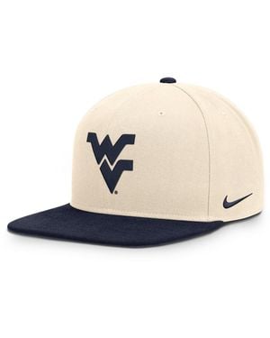 Nike And Natural/navy West Virginia Mountaineers Campus Prep Snapback Hat