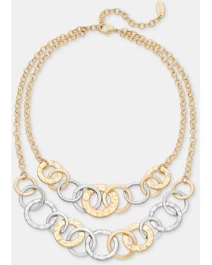 Style & Co. Two-tone Disc Two-row Necklace - Metallic
