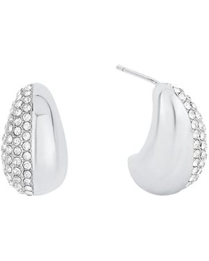 And Now This Crystal Chili Pepper Post Earrings - White