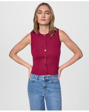 DKNY Sleeveless Crewneck Sweater - Red