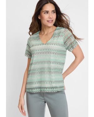 Olsen Vibrant Lace T-shirt - Green