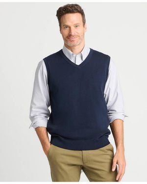 Lands' End Fine Gauge Cotton Vest - Blue