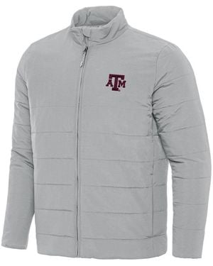 Antigua Texas A M aggies Swelter Full-zip Puffer Jacket - Gray