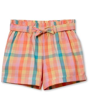 Lands' End Girls Belted Woven Pull On Shorts - White