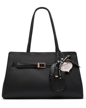 Anne Klein 4-piece Large Laptop Work Tote Handbag Set - Black