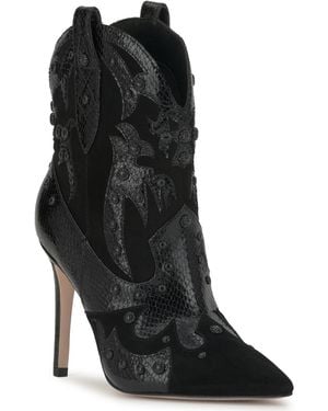 Jessica Simpson Palieve Stiletto Studded Western Dress Booties - Black