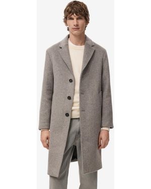 Mango Herringbone Structure Wool Coat - Gray