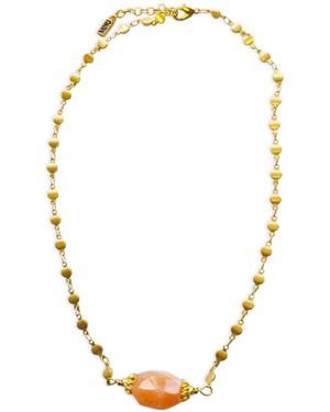 Minu Jewels Gemstone Statement Necklace - Metallic