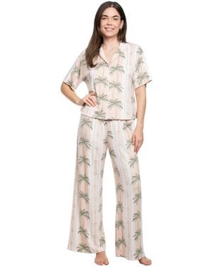 Linea Donatella Notch Collar Shirt & Crop Pants - White