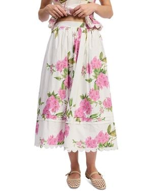 En Saison Esther Pintuck Midi Skirt - Pink