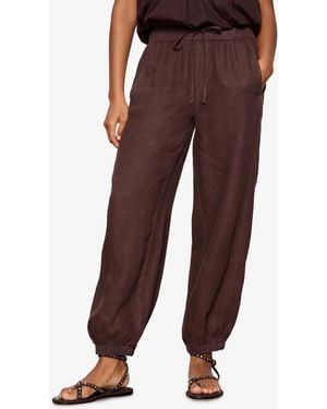 Sanctuary Melody Linen Mid-rise Balloon jogger Pants - Brown