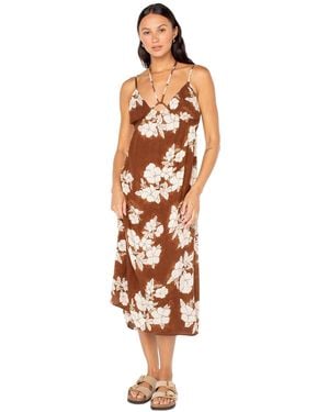 Roxy Sunshine Crush V-neck Midi Dress - White