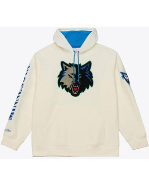Mitchell & Ness Minnesota Timberwolves Hardwood Classics Chainstitch Premium Fleece Hoodie - White