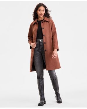 BCBGMAXAZRIA Button-front Faux-suede Jacket - Brown