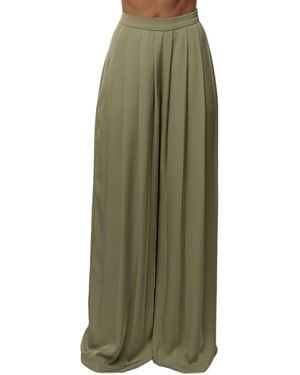 JLUXLABEL Clara Wide Leg Pleated Pants - Green