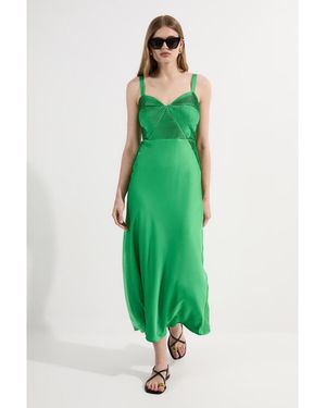 Karen Millen Thin Strap Maxi Dress - Green