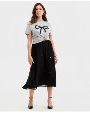 On 34th Embellished Pull-on Midi Skirt - Black
