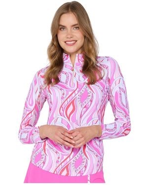 G Lifestyle Clothing G Lifestyle Long Sleeve Mock Neck Top - Pink