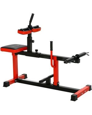 Soozier Adjustable Seated Calf Raise Machine Leg Press Machine Strength Training Gym Equipment - Red