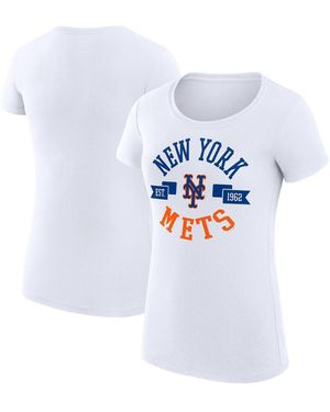 G-III 4Her by Carl Banks New York Mets City Graphic Fitted T-shirt - White