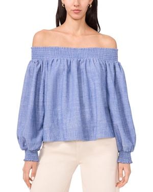 Parker The Dakota Off-the-shoulder Top - Blue