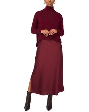 Msk Mock Neck Slip Sweater Dress - Red