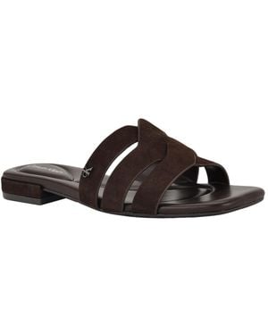 Calvin Klein Tisha Slip-on Flat Sandals - Brown