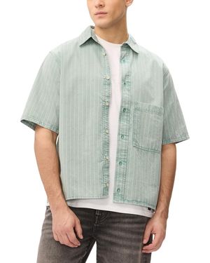 Buffalo David Bitton Vertical Stripe Pattern Shirt - Gray