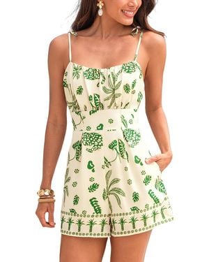 CUPSHE Sunburnt Tropical Romper - Green