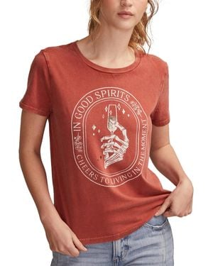 Lucky Brand In Good Spirits Classic Crewneck Top - Red