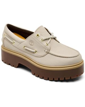 Timberland Stone Street Platform Boat Shoes From Finish Line - White