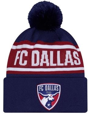 KTZ Fc Dallas 2026 Jersey Hook Cuffed Pom Knit Hat - Blue