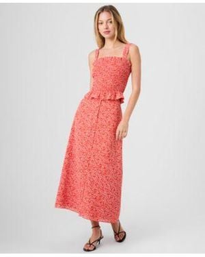 French Connection Floral Print Midi Skirt - Red